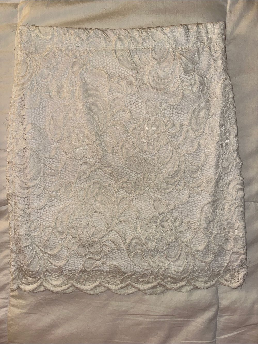 Ambiance Ivory Lace Mini Skirt